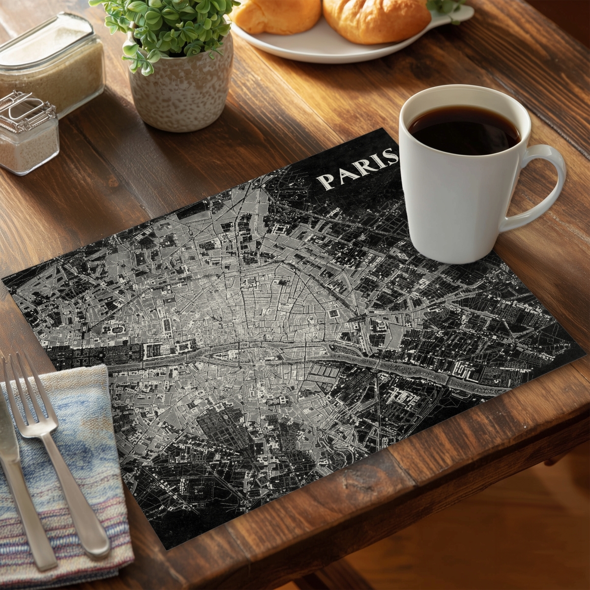 Picture of Begin Home Decor CPPM1418I1HCH4 14 x 18 in. Airplane Satellite View Man Cave Placemat - Home Decor