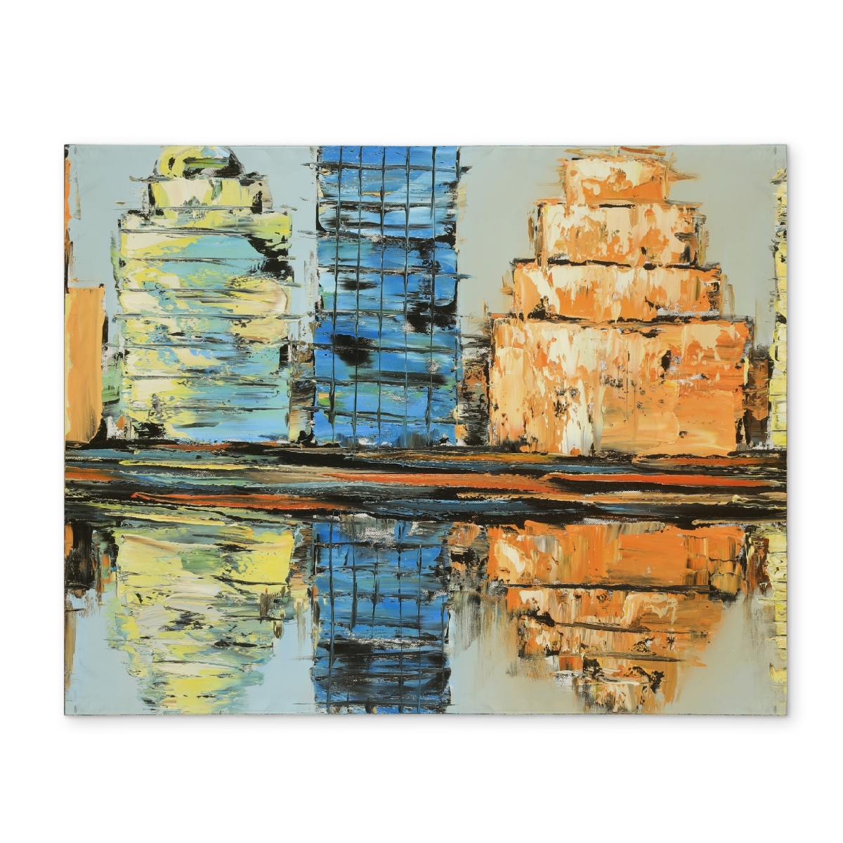 Picture of Begin Home Decor CPPM1418RK5RZV 14 x 18 in. Blue Cities Bedroom Polyester Placemat - Colorful Abstract Decor