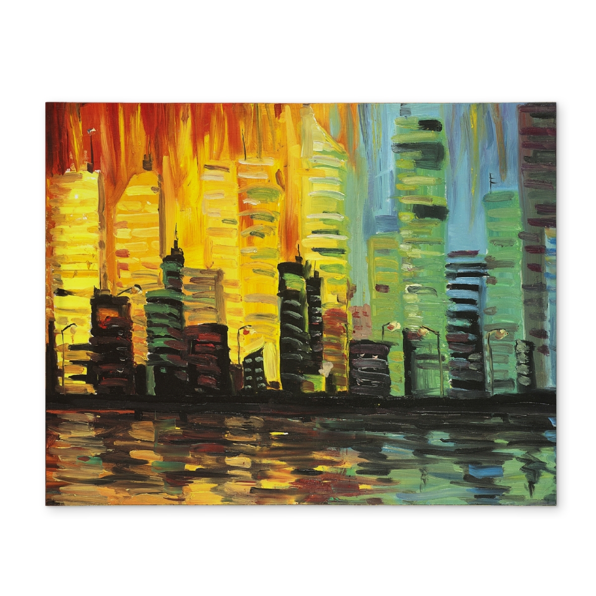 Picture of Begin Home Decor CPPM1418L9RSX9 14 x 18 in. City with Color Tones Polyester Placemat - Modern Bedroom Decor