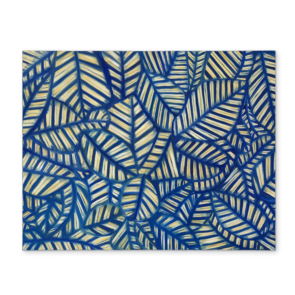 Picture of Begin Home Decor CPPM1418XERQJS 14 x 18 in. Blue Floral Polyester Placemat - Leaves Pattern Home Decor