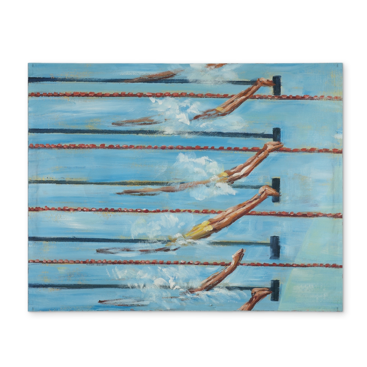 Picture of Begin Home Decor CPPM1418GN0LGS 14 x 18 in. Olympic Swimmers Man Cave Placemat - Contemporary Home Decor