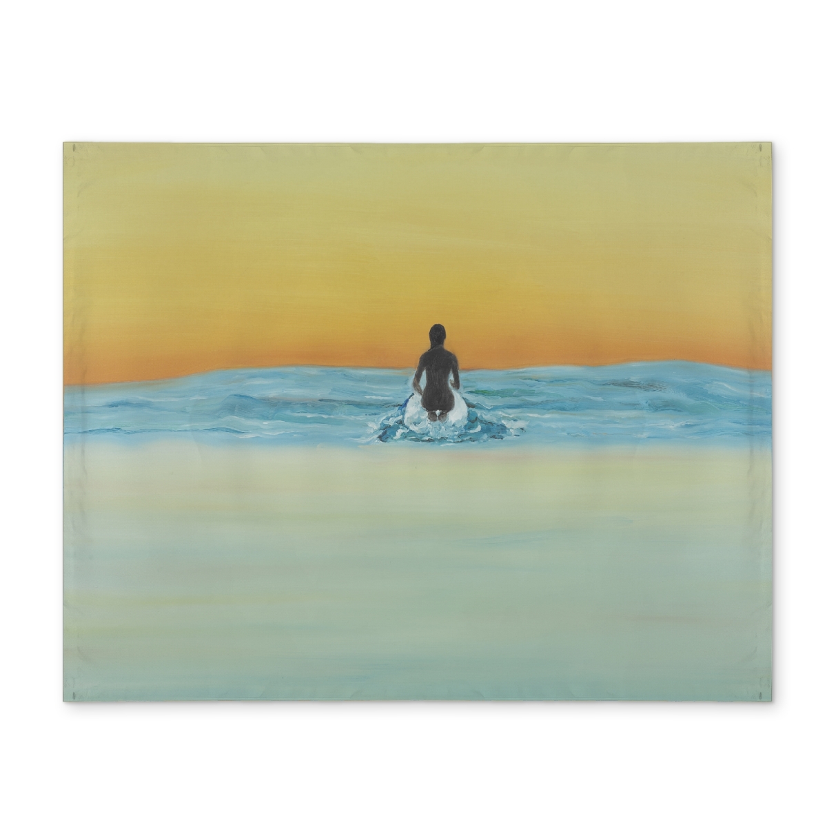 CPPM14184SNJJY 14 x 18 in. Surfer Dawn Blue Polyester Placemat - Bedroom Decor - Figurative