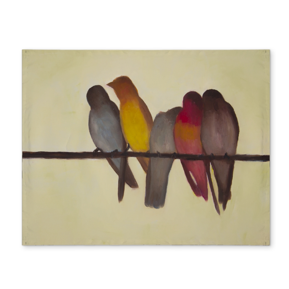 CPPM14184JF57C 14 x 18 in. Five Birds on A Branch Placemat - Modern Animal Bedroom Decor