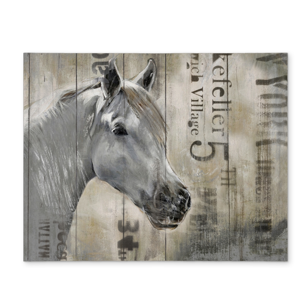 Picture of Begin Home Decor CPPM14186OETZV 14 x 18 in. Rustic White Horse Polyester Placemat - Western Bedroom Decor