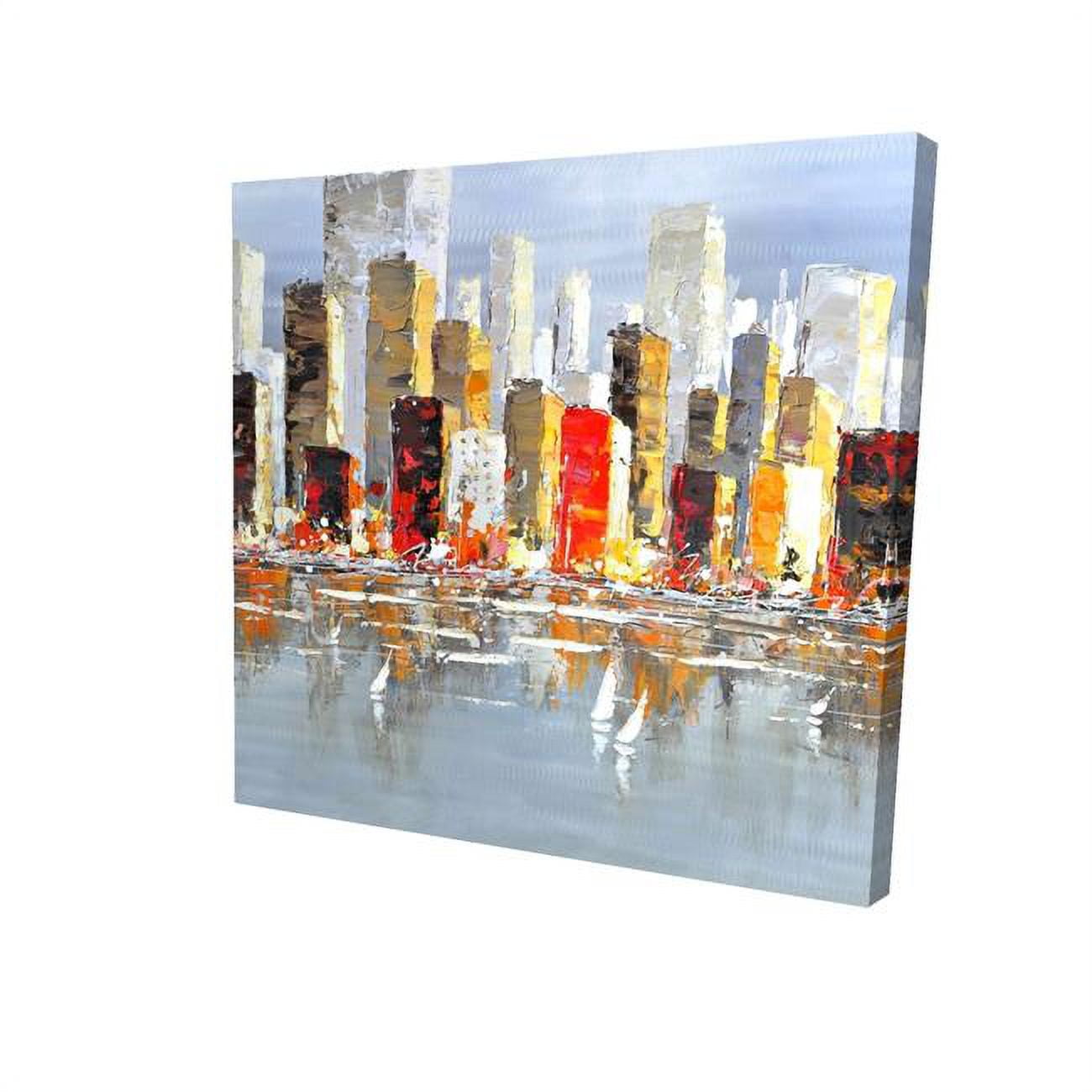 32 x 32 in. Colorful Buildings with Water Reflection-Print on Canvas
