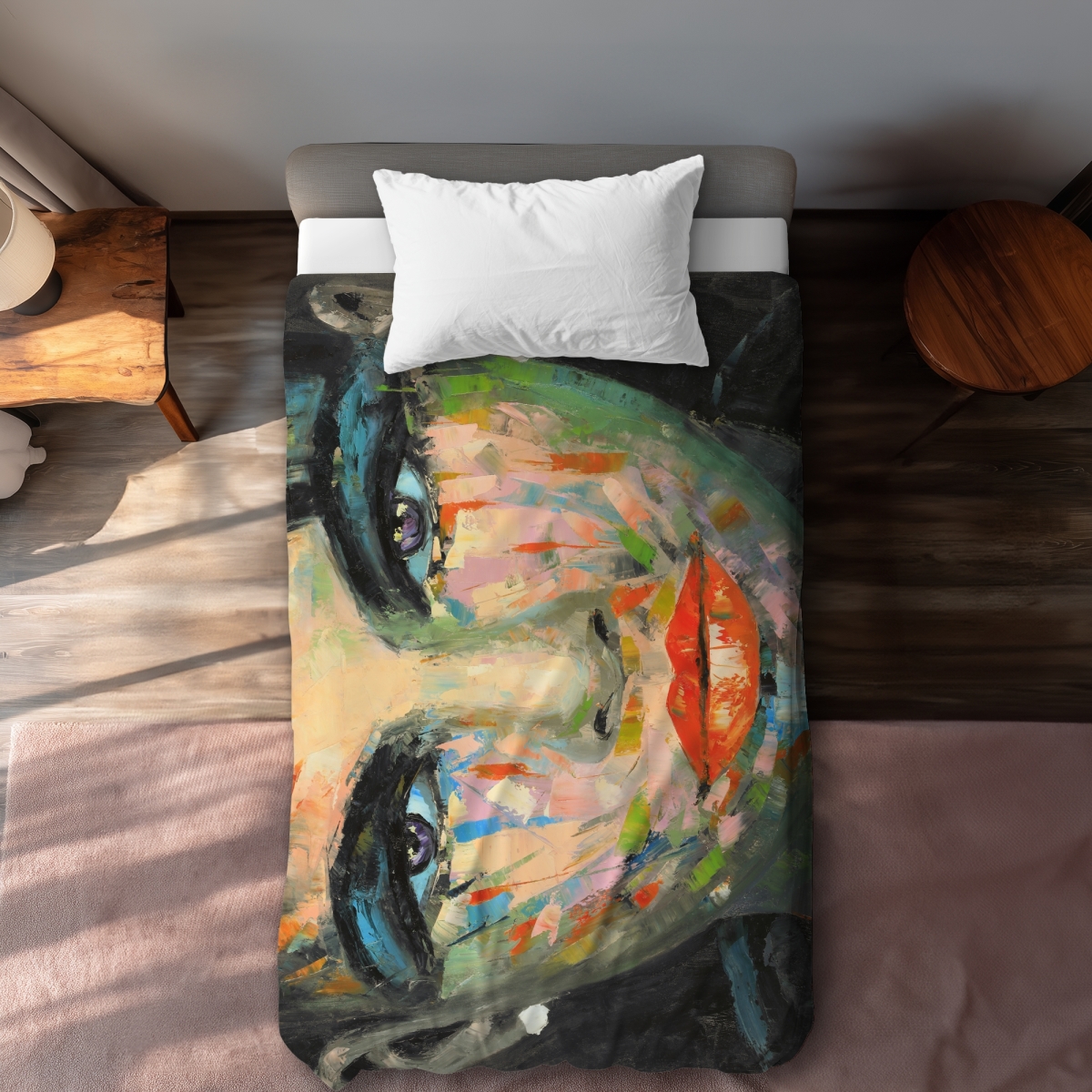 C1DCTXLWAF7LZN Abstract Portrait Modern Figurative Twin Size Extra Long Duvet Cover - Home Decor