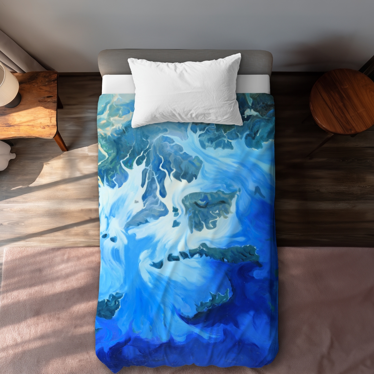 C1DCTXLWCV5BVO Satellite View of Mergui Islands - Blue Coastal Twin Size Extra Long Duvet Cover