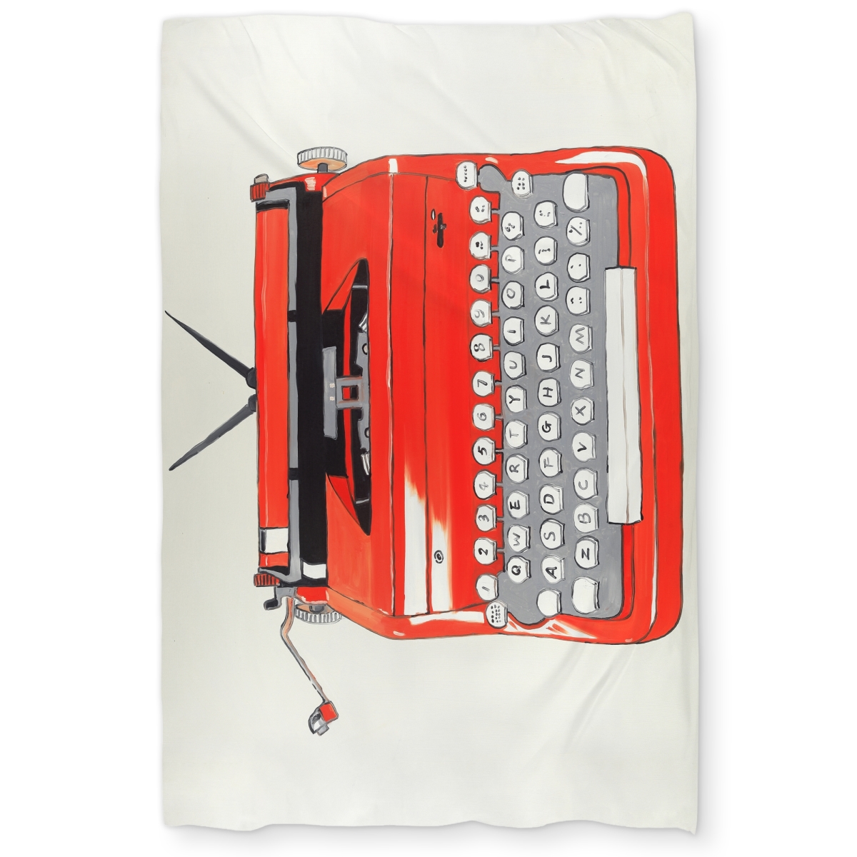 C1DCTXLWI9SJFX Red Typewriter Machine Twin Size Extra Long Duvet Cover - Unique Home Decor