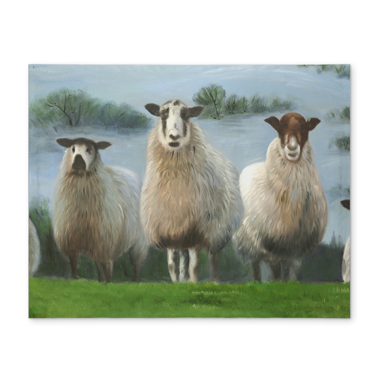 Picture of Begin Home Decor CPPM1418TDRP1P 14 x 18 in. Flock of Sheep Bedroom Animals White Polyester Placemat Decor