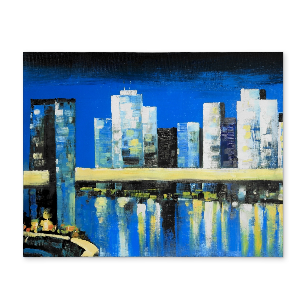 Picture of Begin Home Decor CPPM14187GTHDD 14 x 18 in. Blue Cities Building Placemat - Skyline of Lower Manhattan Decor