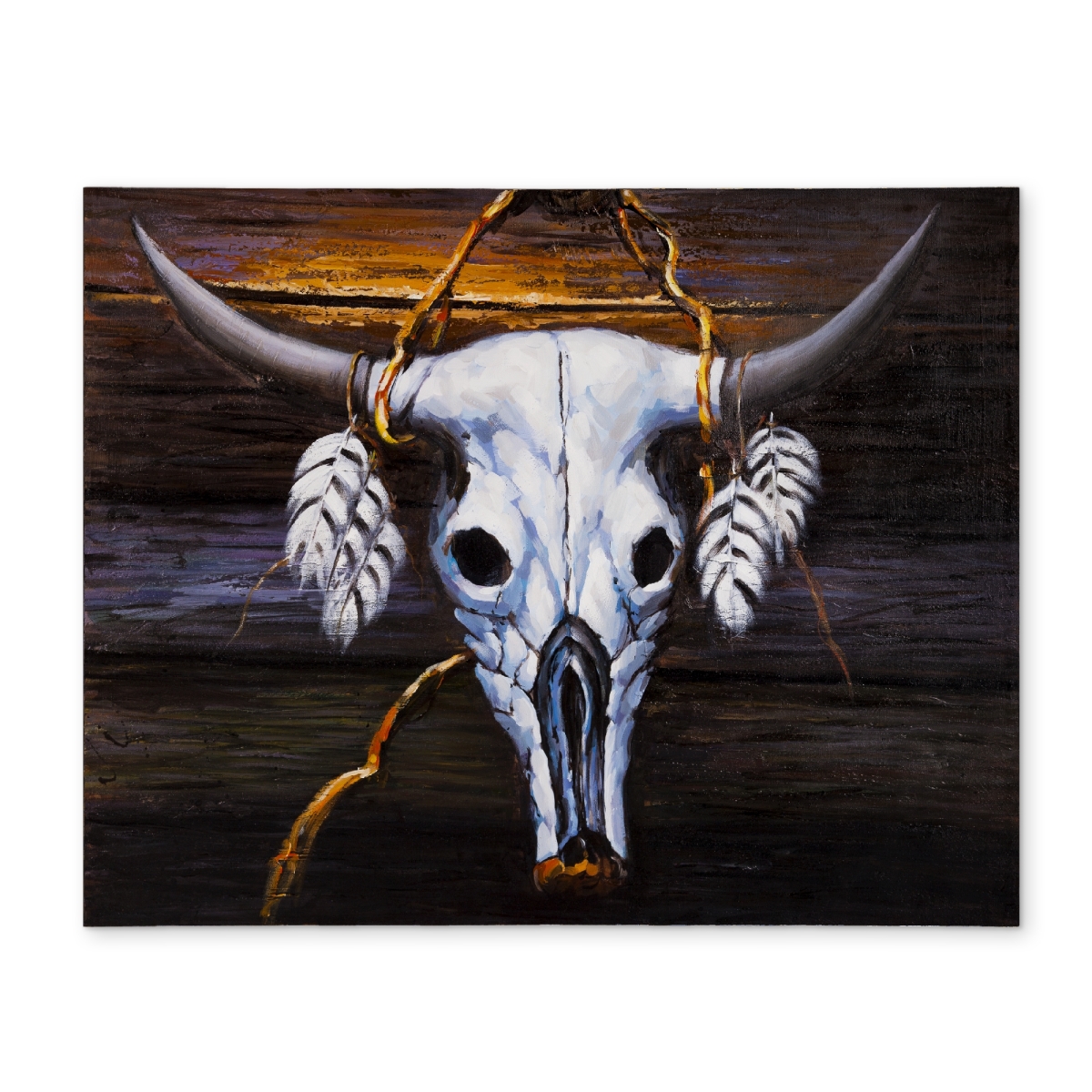 Picture of Begin Home Decor CPPM14189DGWIU 14 x 18 in. Hanged Bull Skull Blue Farm Animals Placemat - Home Decor