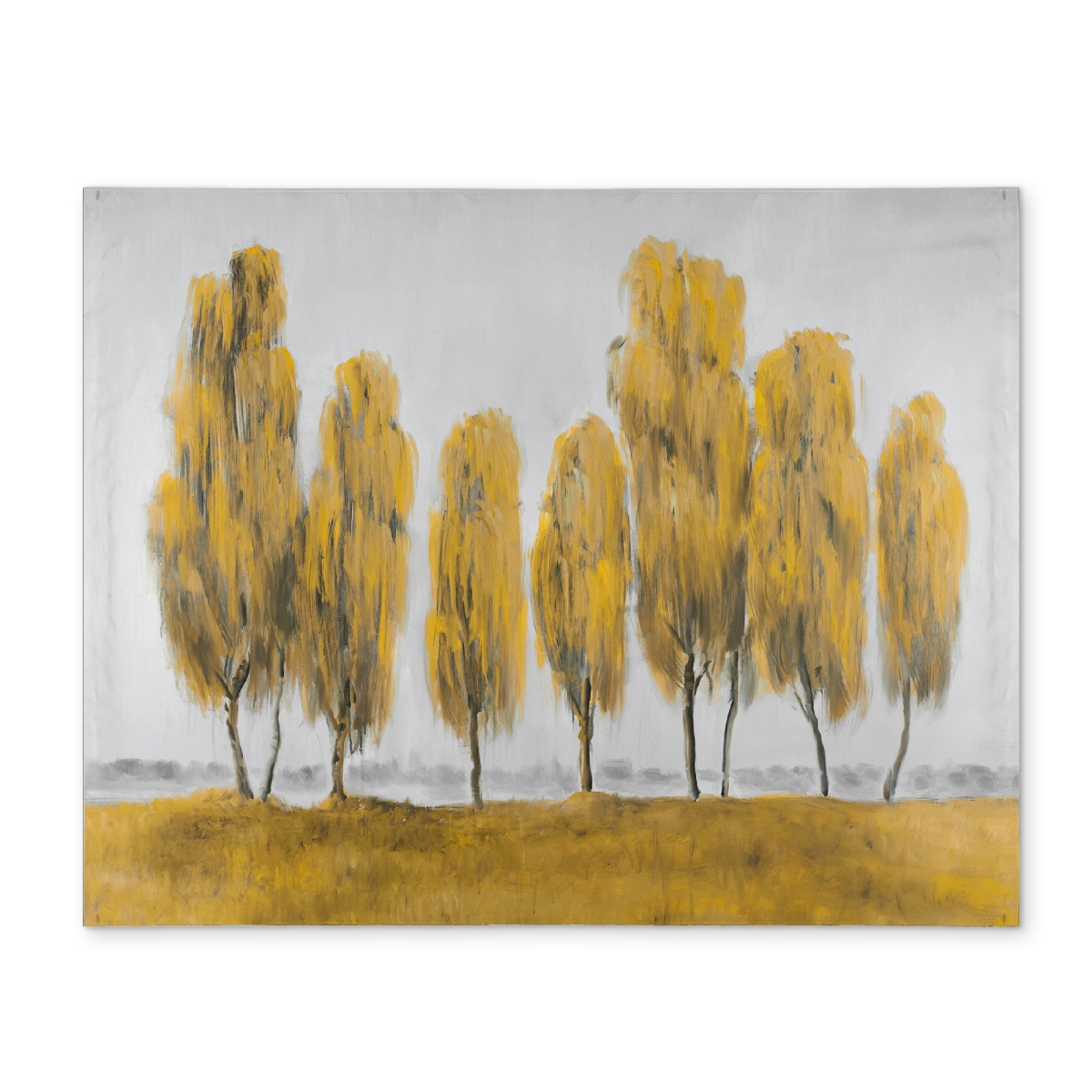 Picture of Begin Home Decor CPPM1418PUDZY9 14 x 18 in. Contemporary Gray Placemat - Seven Abstract Yellow Trees Decor