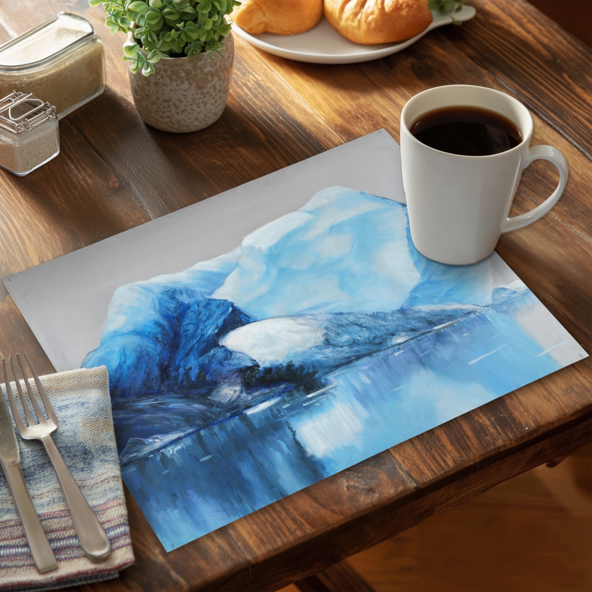Picture of Begin Home Decor CPPM1418R418O0 14 x 18 in. Iceland Icebergs Sea Scenic Polyester Placemat - Home Decor