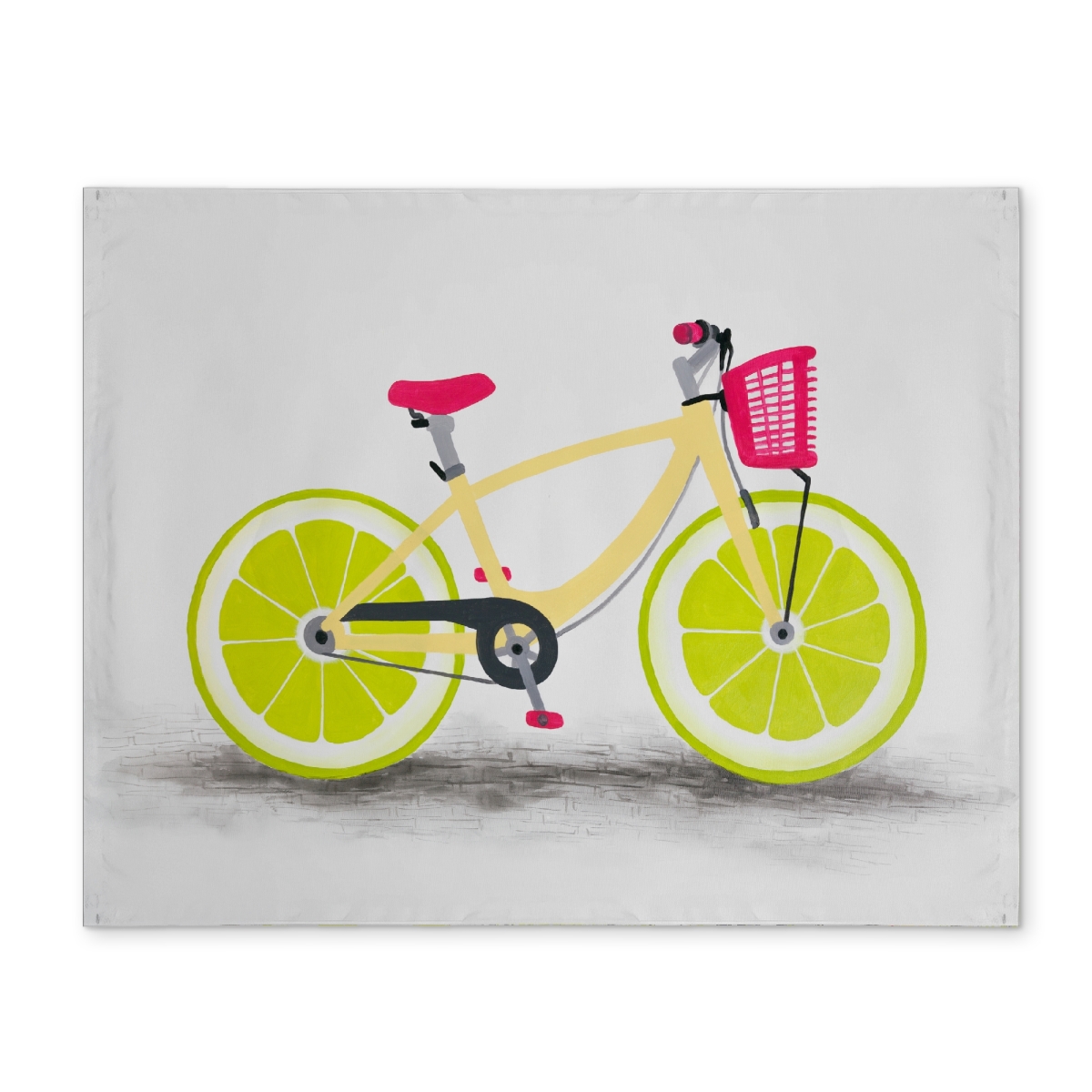 Picture of Begin Home Decor CPPM1418DAPWBG 14 x 18 in. Lime Wheel Bike Yellow Placemat - Polyester Home Decor