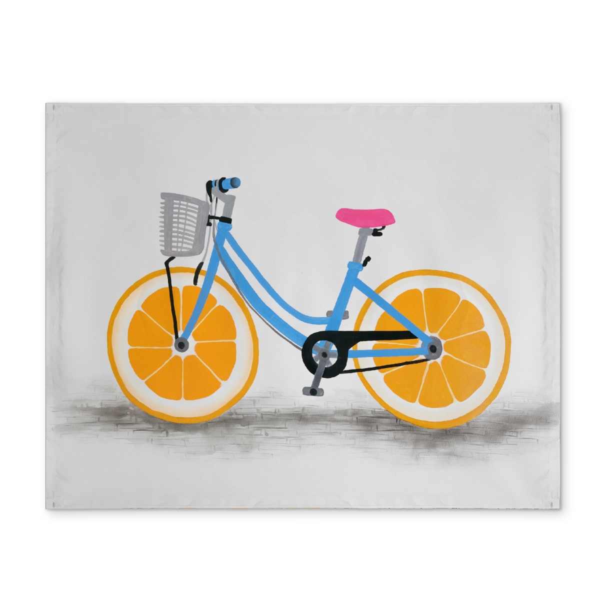 Picture of Begin Home Decor CPPM141875Q8YD 14 x 18 in. Orange Wheel Bike Placemat - Bedroom Gastronomy Decor