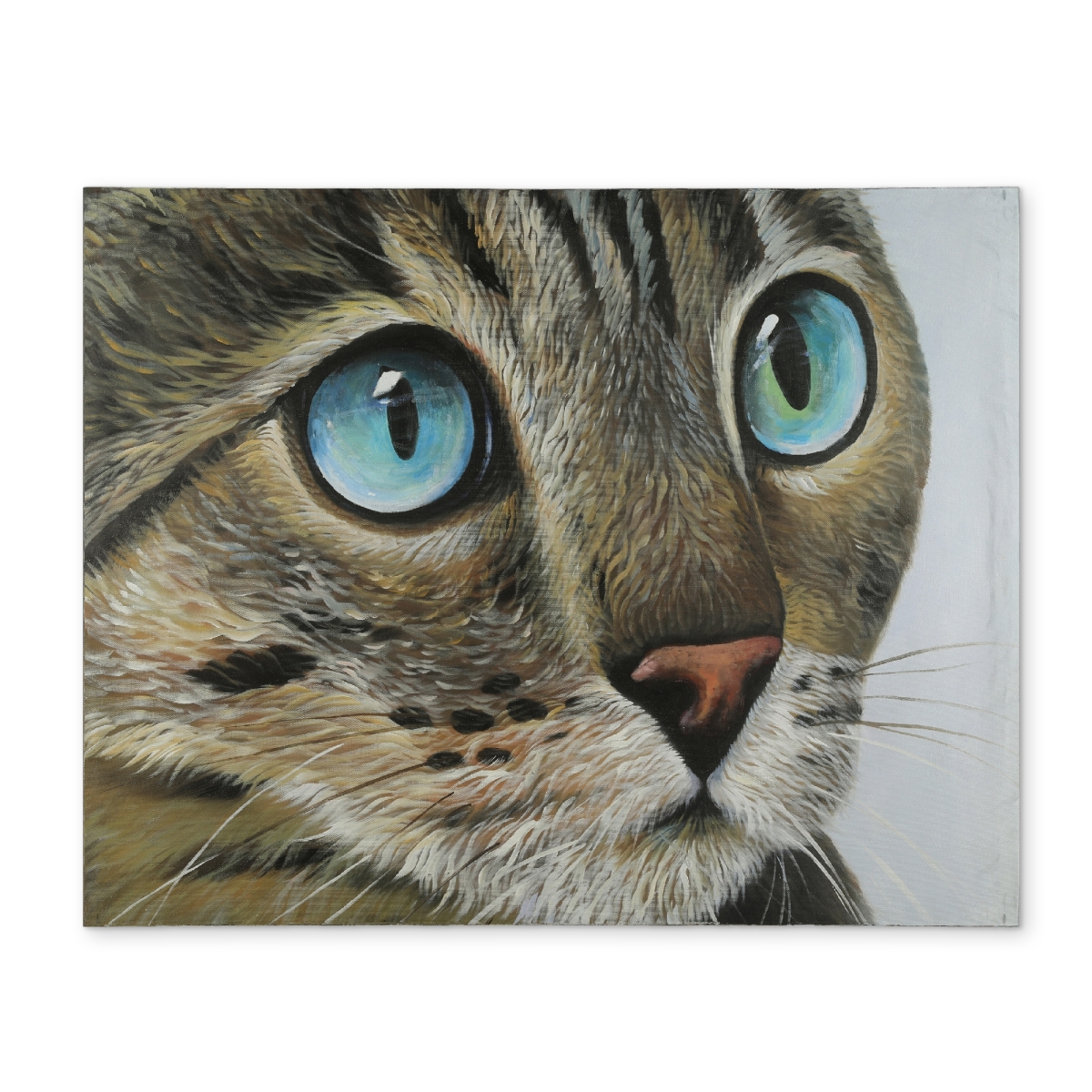 Picture of Begin Home Decor CPPM1418ES5L6Q 14 x 18 in. Curious Cat Portrait Blue Polyester Placemat - Home Decor