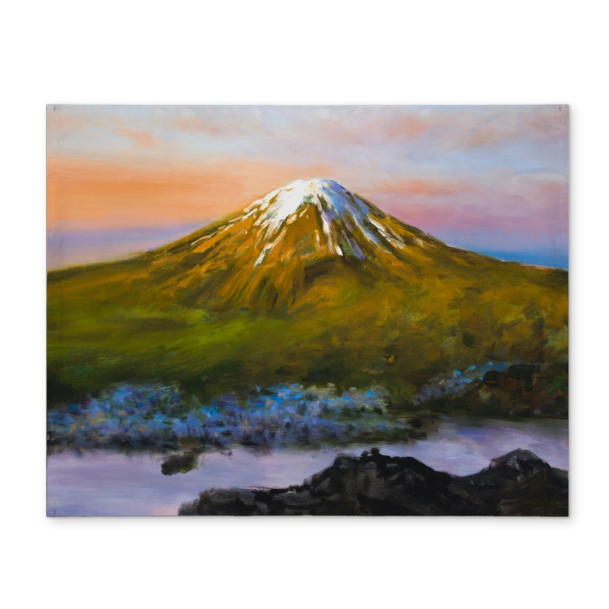 Picture of Begin Home Decor CPPM14185M1XIZ 14 x 18 in. Landscape Mount Fuji Polyester Placemat - Home Decor - Trees Blue