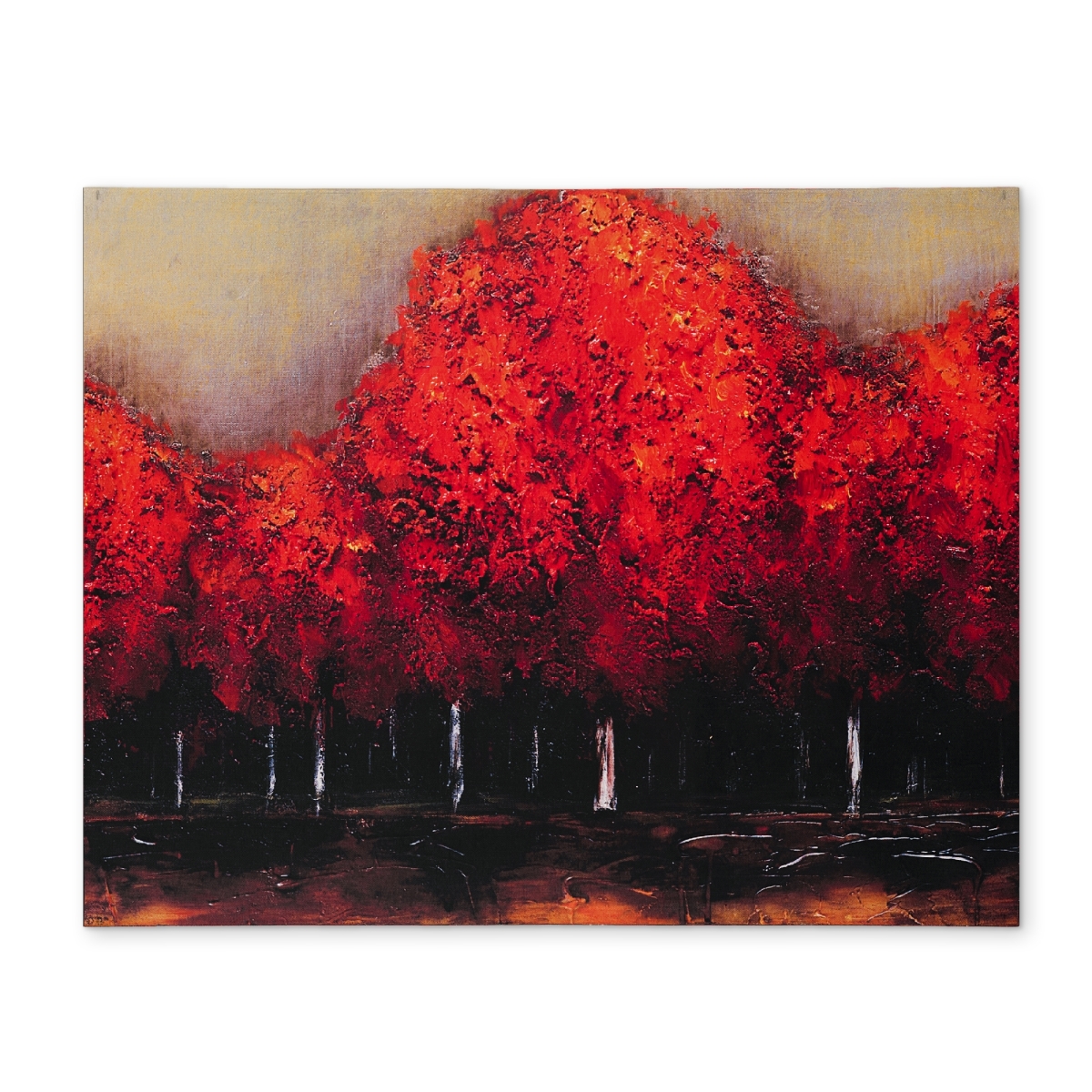 CPPM14185CEIHX 14 x 18 in. Red Dark Trees Black Bedroom Placemat - Polyester Home Decor