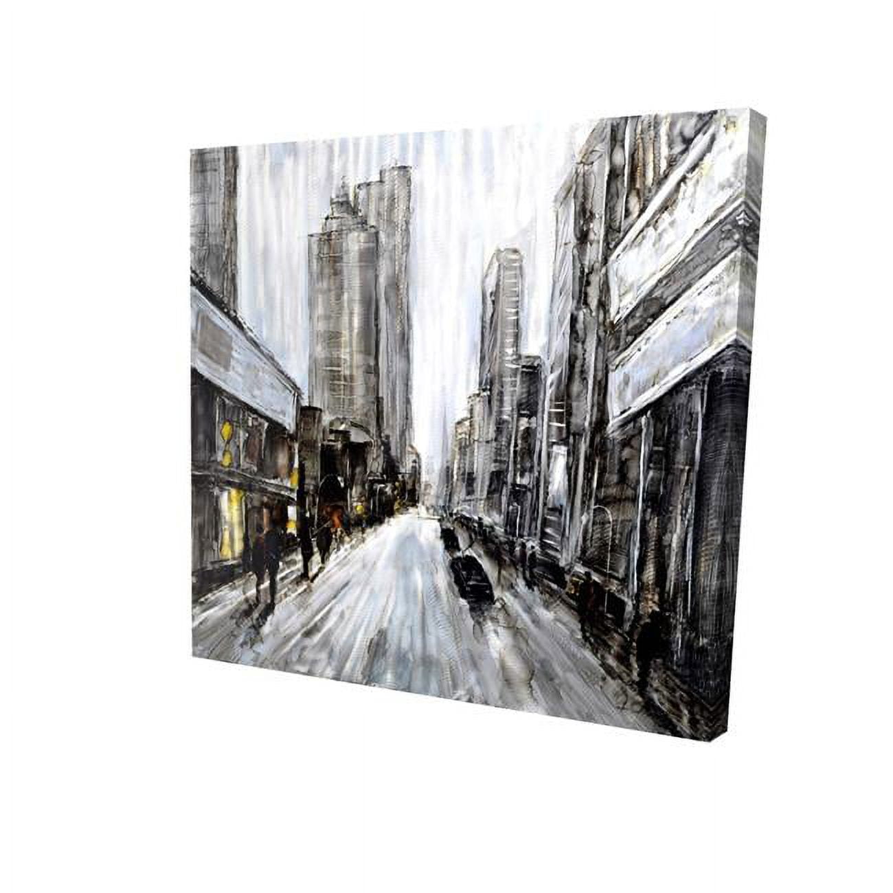32 x 32 in. Grey Gloomy Street-Print on Canvas