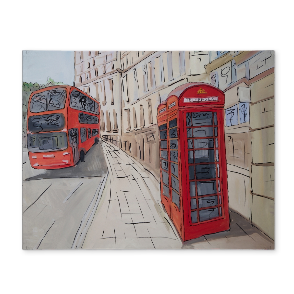 Picture of Begin Home Decor CPPM1418TLJ4SI 14 x 18 in. London Bus & Telephone Booth Placemat - Industrial Bedroom Decor