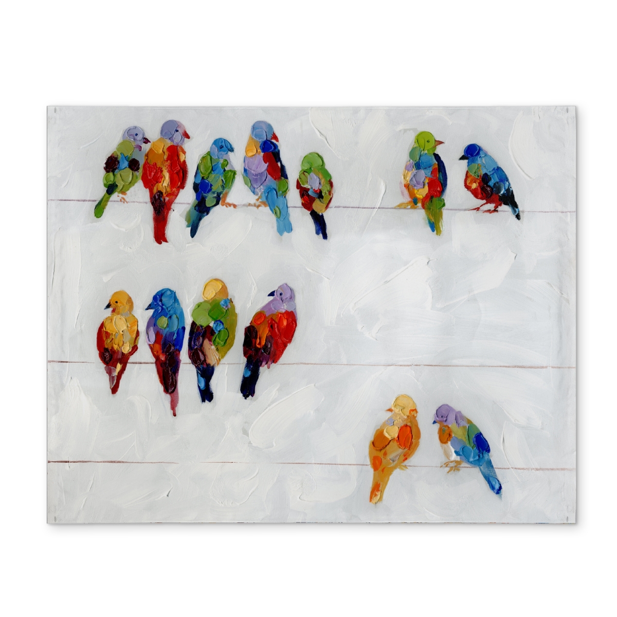 Picture of Begin Home Decor CPPM1418D6T0UD 14 x 18 in. Bird Blue Polyester Placemat - Colorful Birds on A Wire Decor