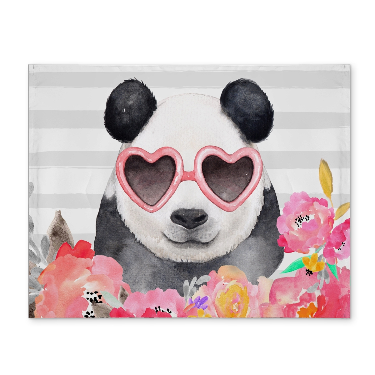 Picture of Begin Home Decor CPPM14187WZWEW 14 x 18 in. Panda Placemat - White Bedroom Decor - Heart Glasses Design