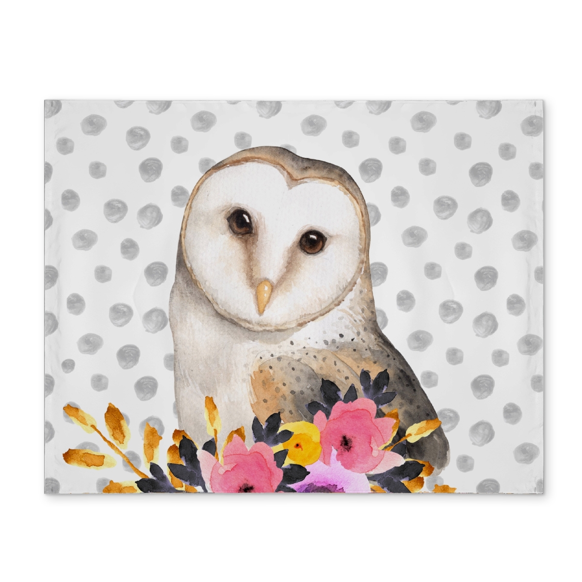 Picture of Begin Home Decor CPPM14187W4KBJ 14 x 18 in. Beautiful Owl Gray Polyester Placemat - Bedroom Home Decor