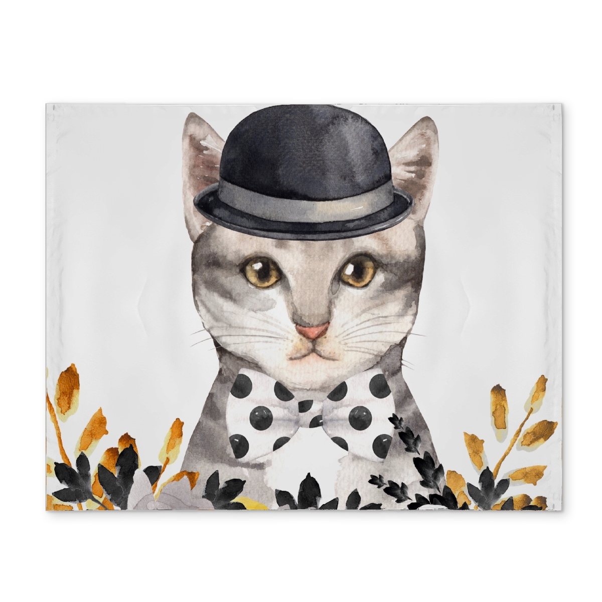 Picture of Begin Home Decor CPPM1418OY49F0 14 x 18 in. Chic Cat Illustrative Animals Polyester Placemat for Bedroom