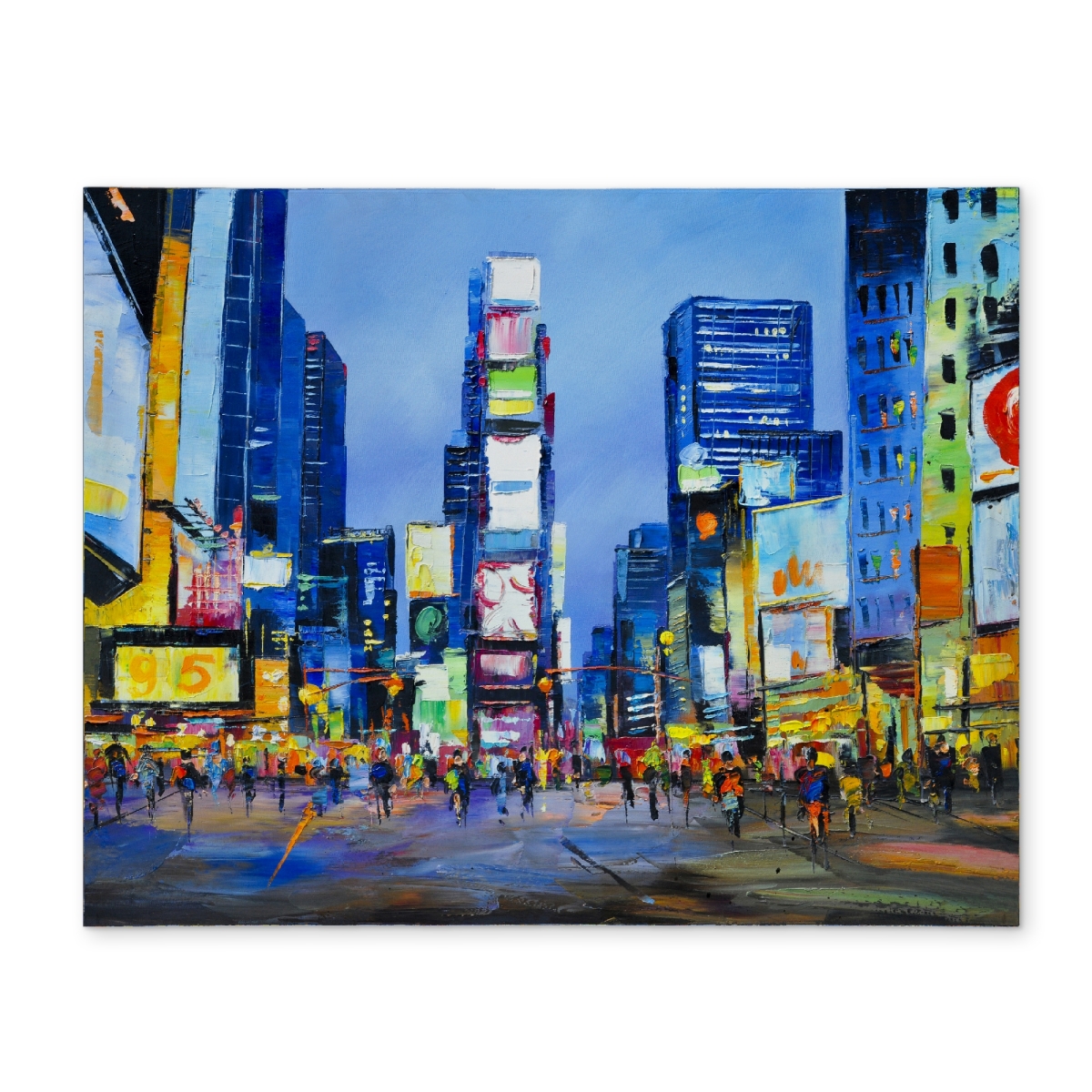 Picture of Begin Home Decor CPPM1418E0AH4D 14 x 18 in. Retro Cities Blue Placemat - Cityscape Times Square Decor