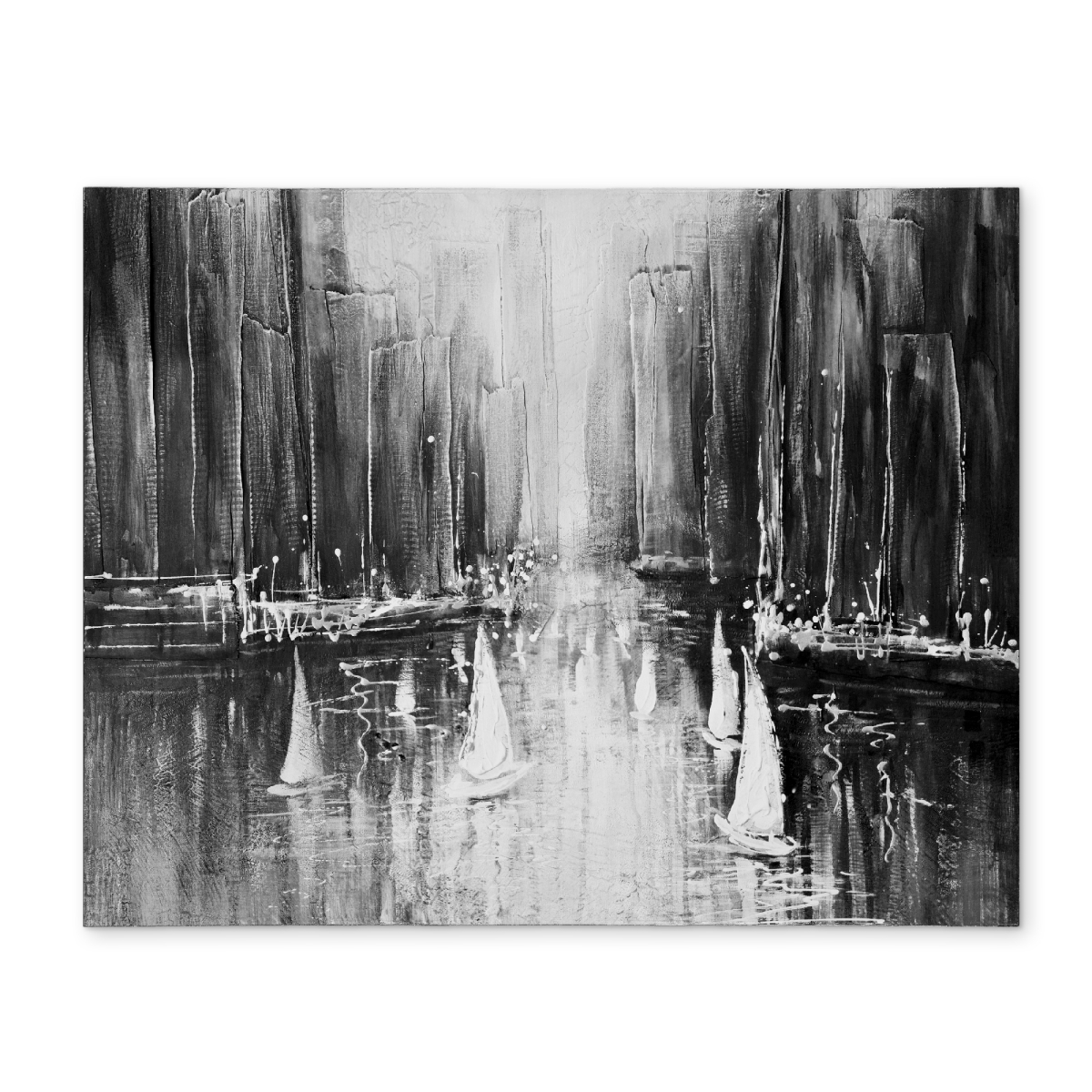 Picture of Begin Home Decor CPPM1418UG14PO 14 x 18 in. Monochrome Coastal Placemat - Grayscale Boats Home Decor