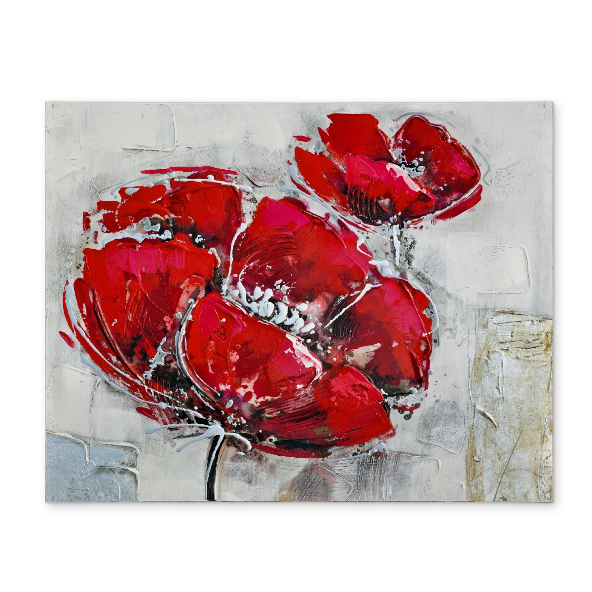Picture of Begin Home Decor CPPM1418UGJP4U 14 x 18 in. Botanical White Bedroom Placemat - Abstract Red Flowers Decor
