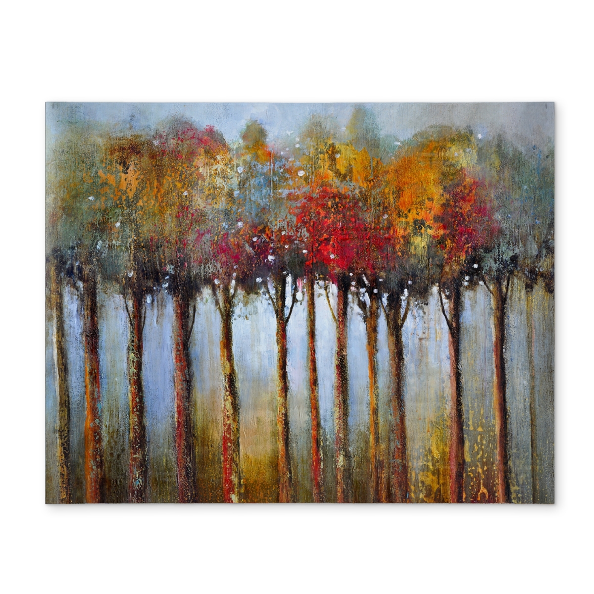 Picture of Begin Home Decor CPPM1418J7LD2R 14 x 18 in. Colorful Leaves Trees Blue Bedroom Polyester Placemat Home Decor