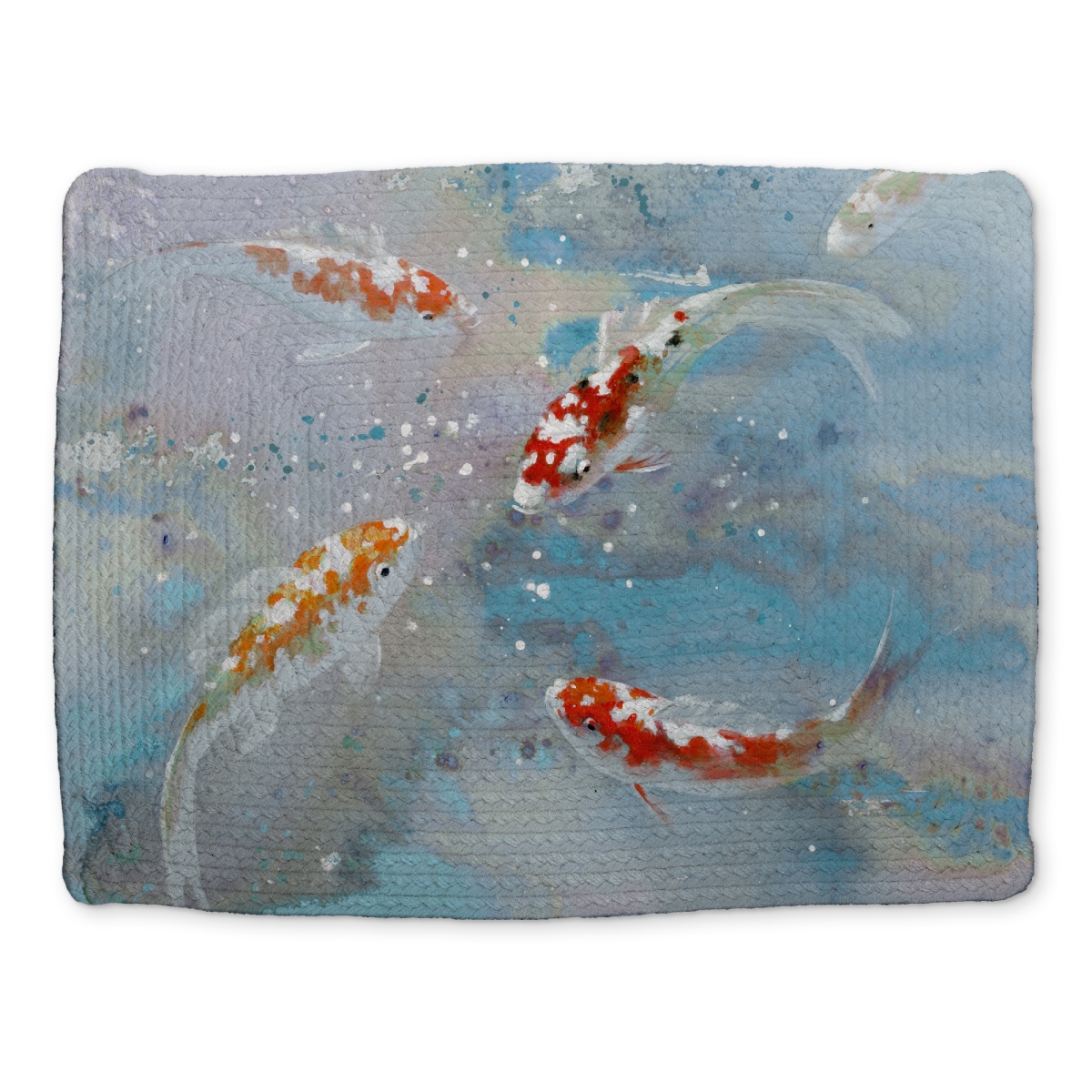 Picture of Begin Home Decor CBPM1418TBFB85 14 x 18 in. Koi Fish Blue Polyester Placemat - Asian Bedroom Home Decor
