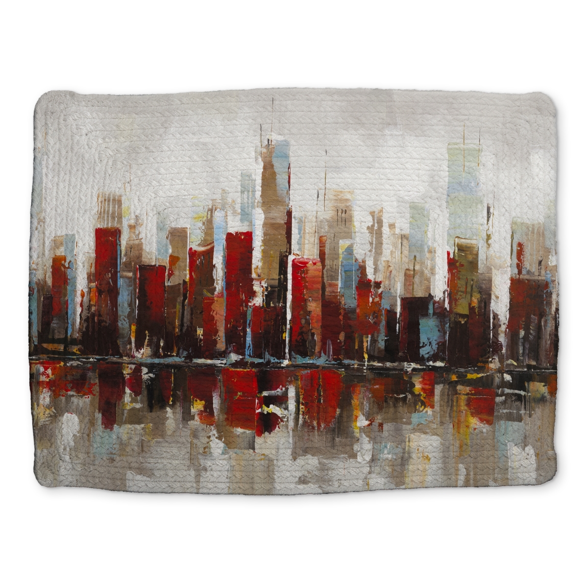Picture of Begin Home Decor CBPM1418TIMVY1 14 x 18 in. Colorful Skyscrapers Placemat - Braided Polyester Home Decor