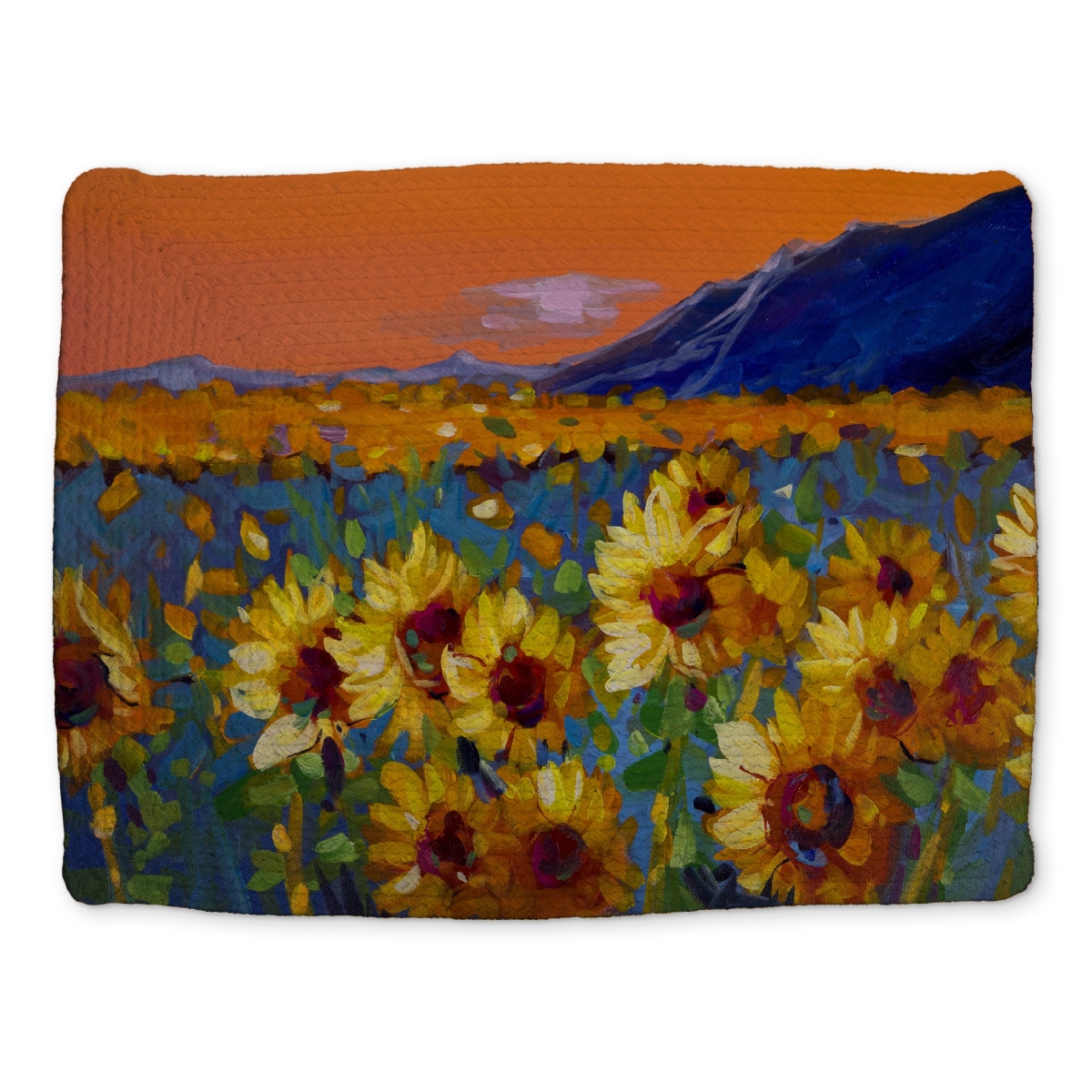 Picture of Begin Home Decor CBPM1418M4CM69 14 x 18 in. Botanical Sunflower Placemat - Braided Polyester Home Decor