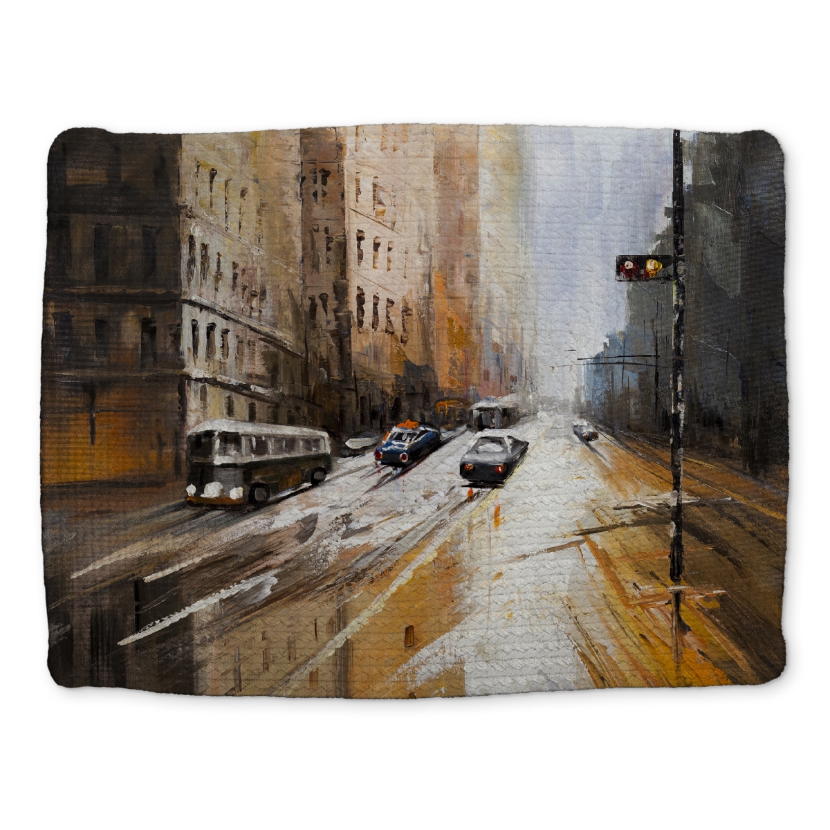 Picture of Begin Home Decor CBPM1418Q6OW4H 14 x 18 in. Abstract City Street Placemat - Brown Braided Polyester Decor