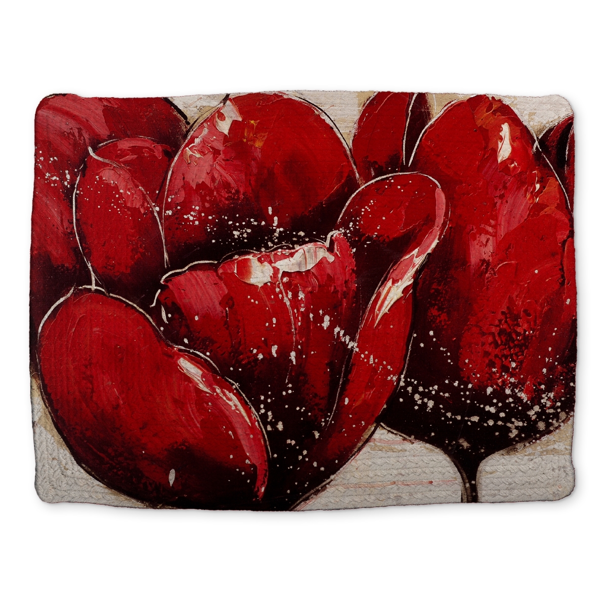 Picture of Begin Home Decor CBPM1418YVMP7X 14 x 18 in. Red Tulips Closeup Braided Polyester Placemat - Home Decor