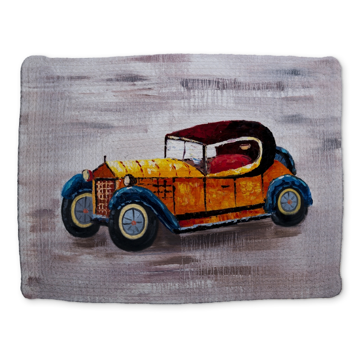 Picture of Begin Home Decor CBPM1418H1ORCU 14 x 18 in. Blue Braided Polyester Placemat - Yellow Toy Car Home Decor