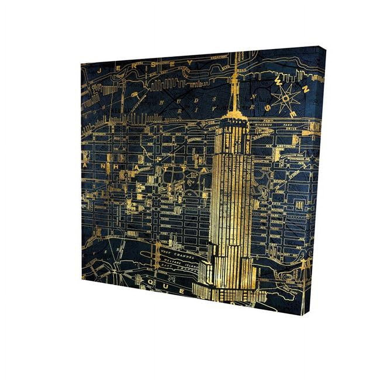 32 x 32 in. Gold City Blue Print-Print on Canvas