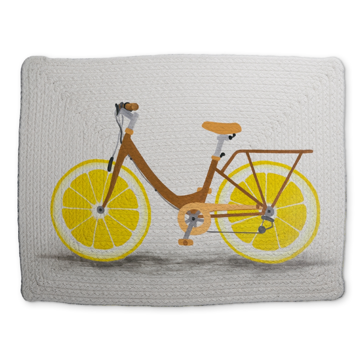 Picture of Begin Home Decor CBPM1418EUHWX5 14 x 18 in. Brown Braided Polyester Placemat - Lemon Wheel Bike Decor