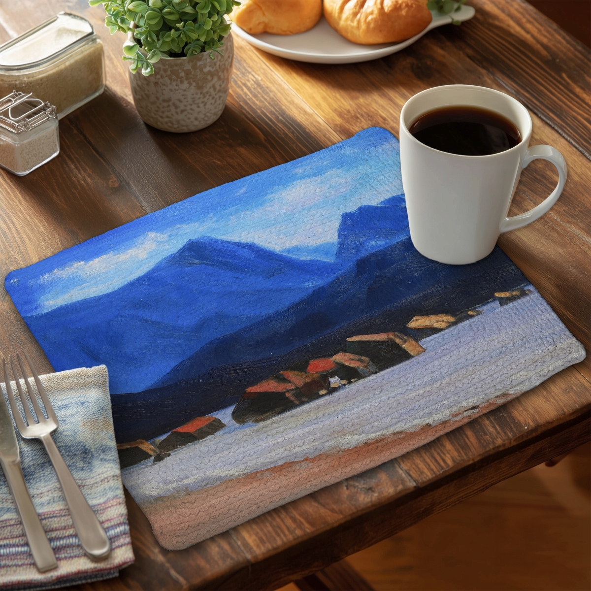 Picture of Begin Home Decor CBPM1418N0UB7I 14 x 18 in. Sea Blue Bedroom Placemat - Scotland Calm Eddies Decor