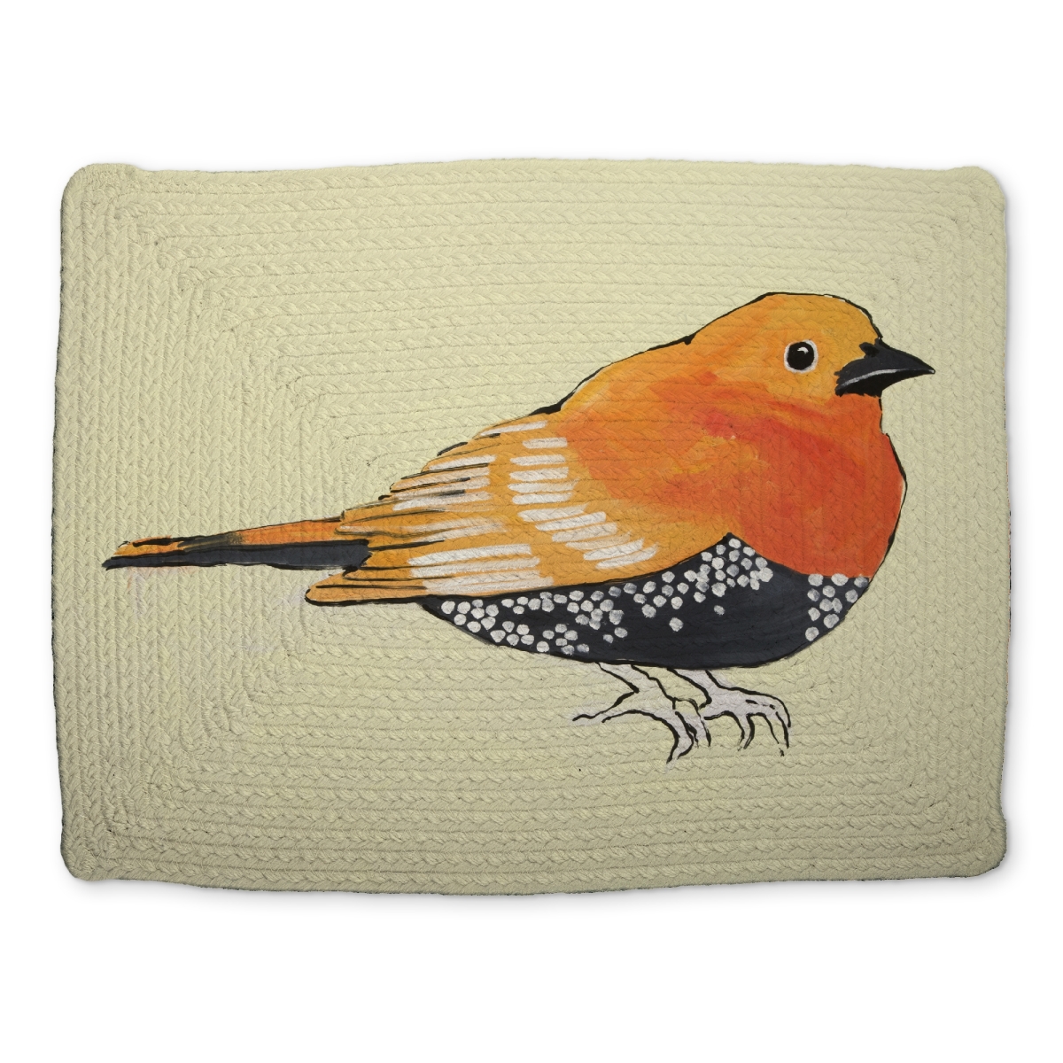 Picture of Begin Home Decor CBPM14185N444O 14 x 18 in. Little Orange Bird Braided Placemat - Bedroom Home Decor