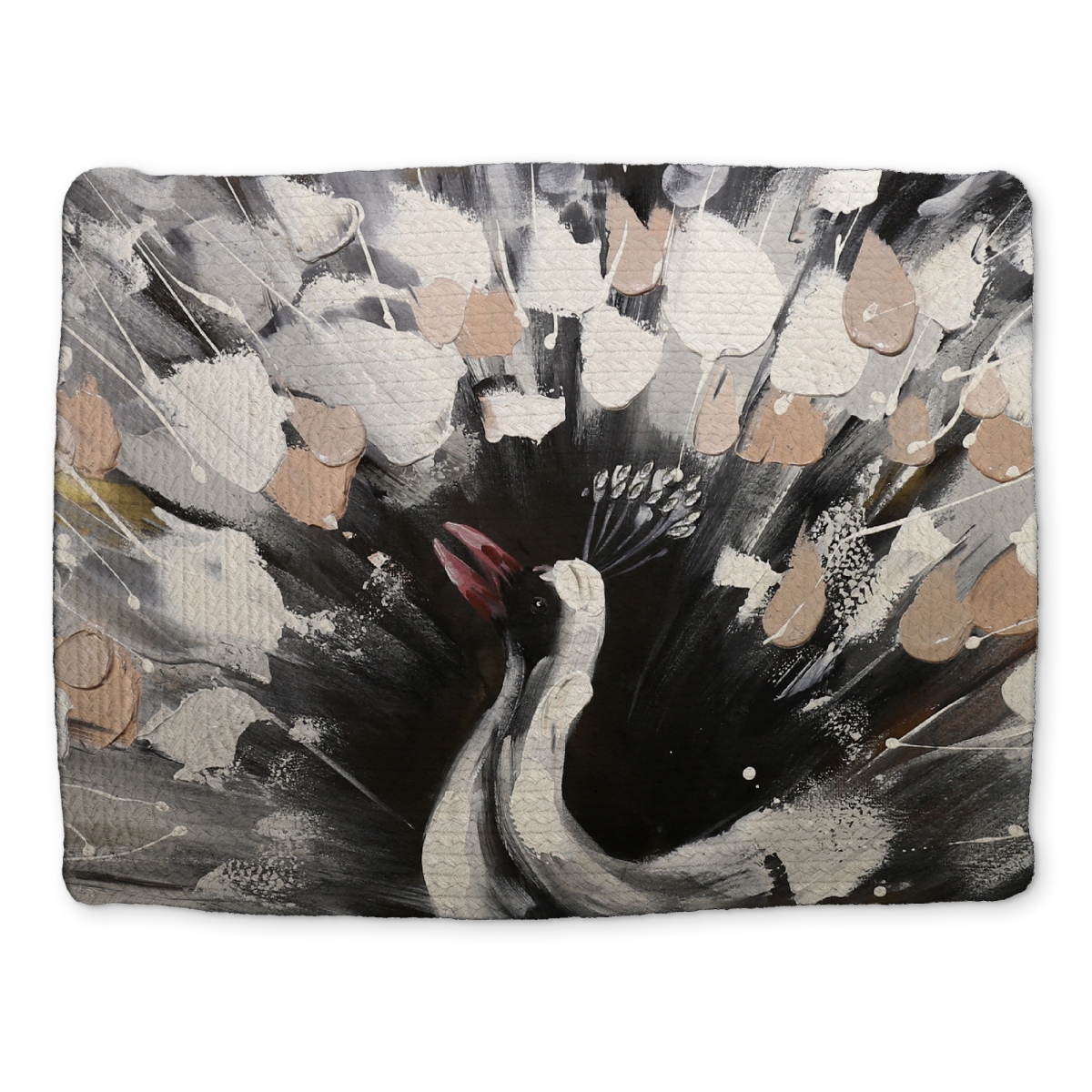 Picture of Begin Home Decor CBPM1418OB55E3 14 x 18 in. Contemporary White Bedroom Peacock Placemat - Home Decor