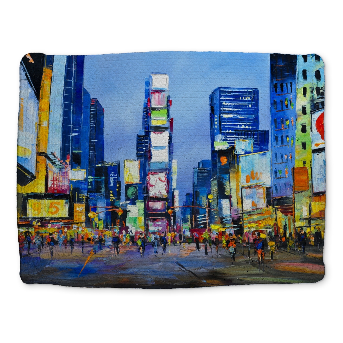 Picture of Begin Home Decor CBPM141858C2WJ 14 x 18 in. Cityscape Times Square Blue Braided Placemat - Home Decor