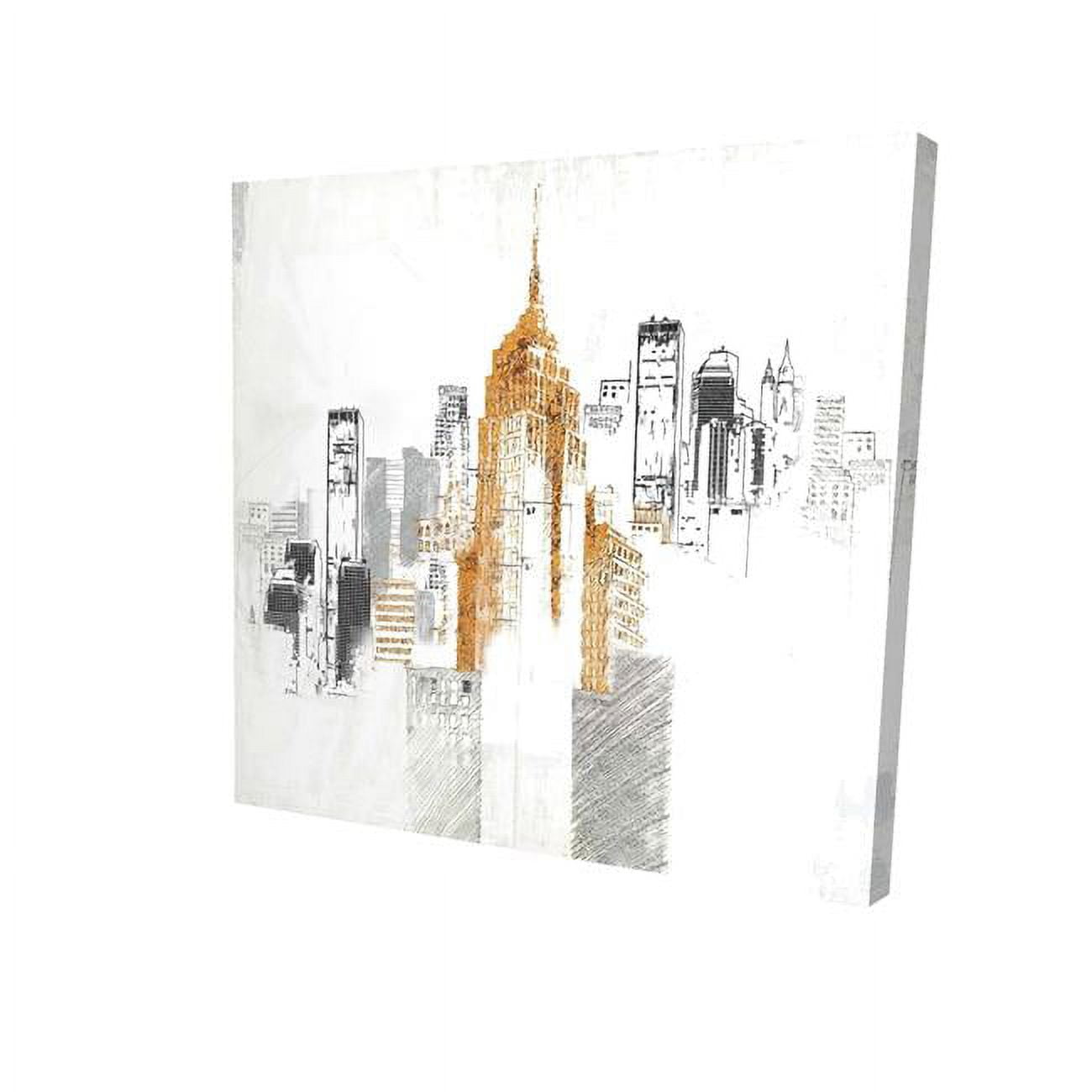 32 x 32 in. Blurry Sketch Style Cityscape-Print on Canvas