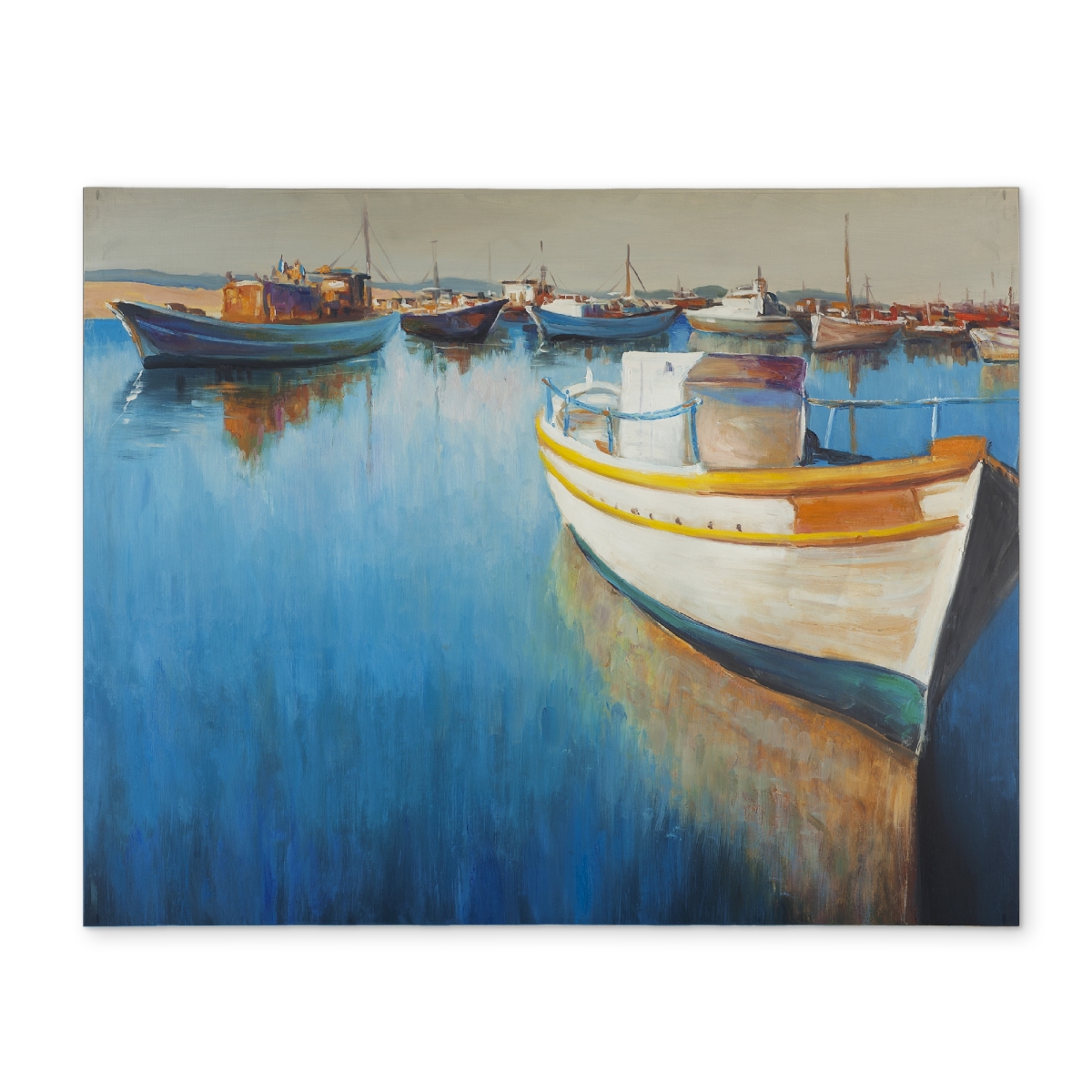 Picture of Begin Home Decor CPPM1418SCBEIG 14 x 18 in. Fishing Boats Placemat - Coastal Decor for Bedroom Table
