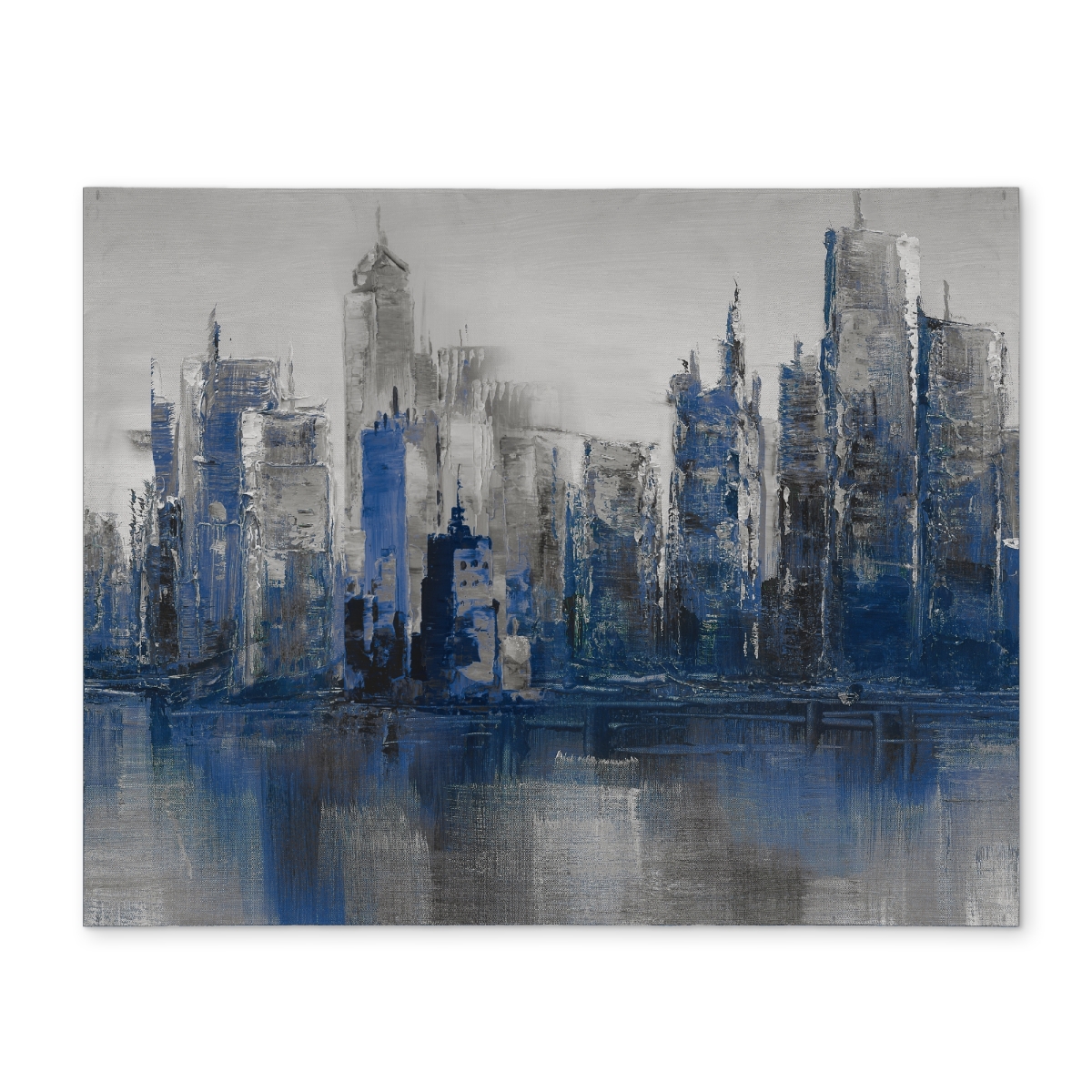 Picture of Begin Home Decor CPPM1418G59IAG 14 x 18 in. Melancholy City Blue Polyester Placemat - Industrial Bedroom Decor