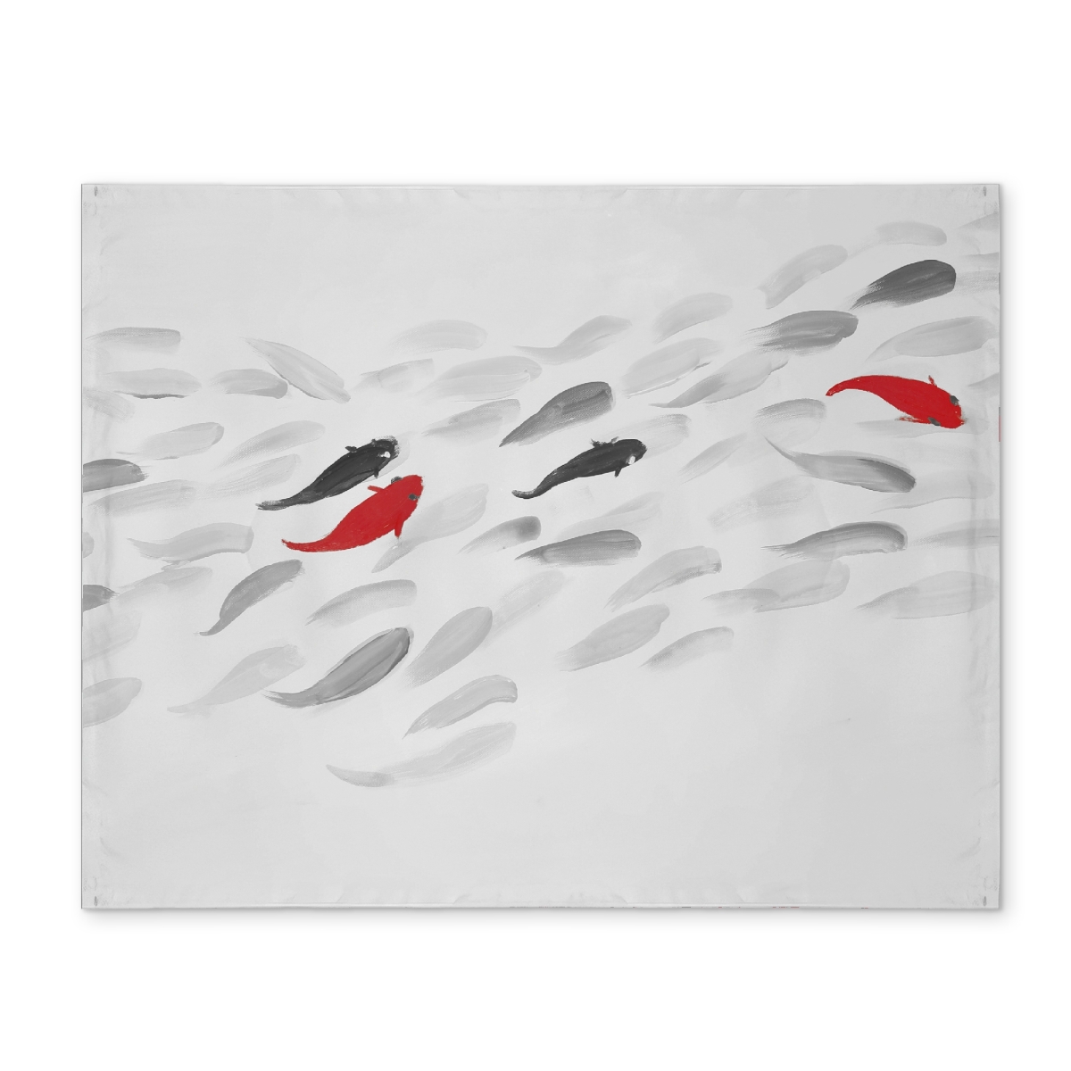 Picture of Begin Home Decor CPPM1418KE2EDS 14 x 18 in. Swimming Fish Wave Placemat - Asian Animal Decor - Polyester