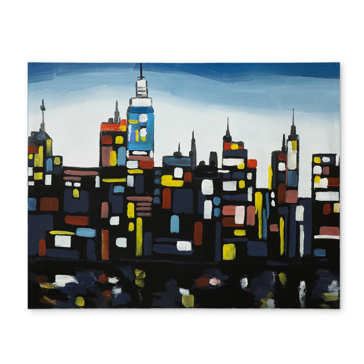 Picture of Begin Home Decor CPPM1418PN0W5O 14 x 18 in. Colorful Buildings Polyester Placemat - Blue Building Cities Decor