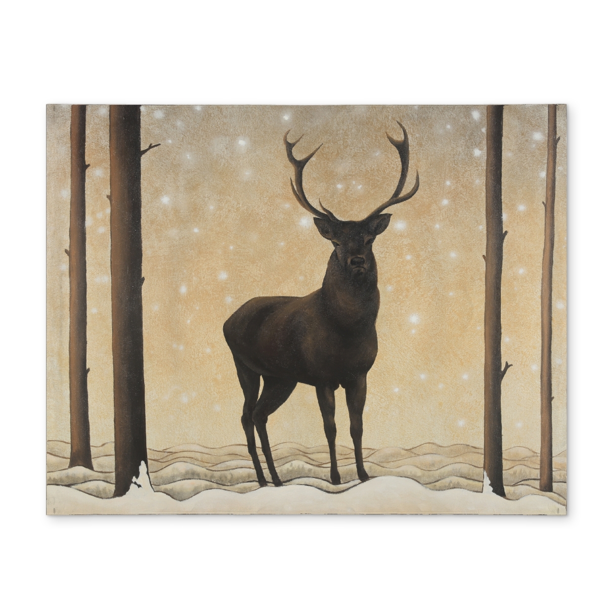 Picture of Begin Home Decor CPPM1418GG36PP 14 x 18 in. Brown Rustic Polyester Placemat - Roe Deer in Winter Decor